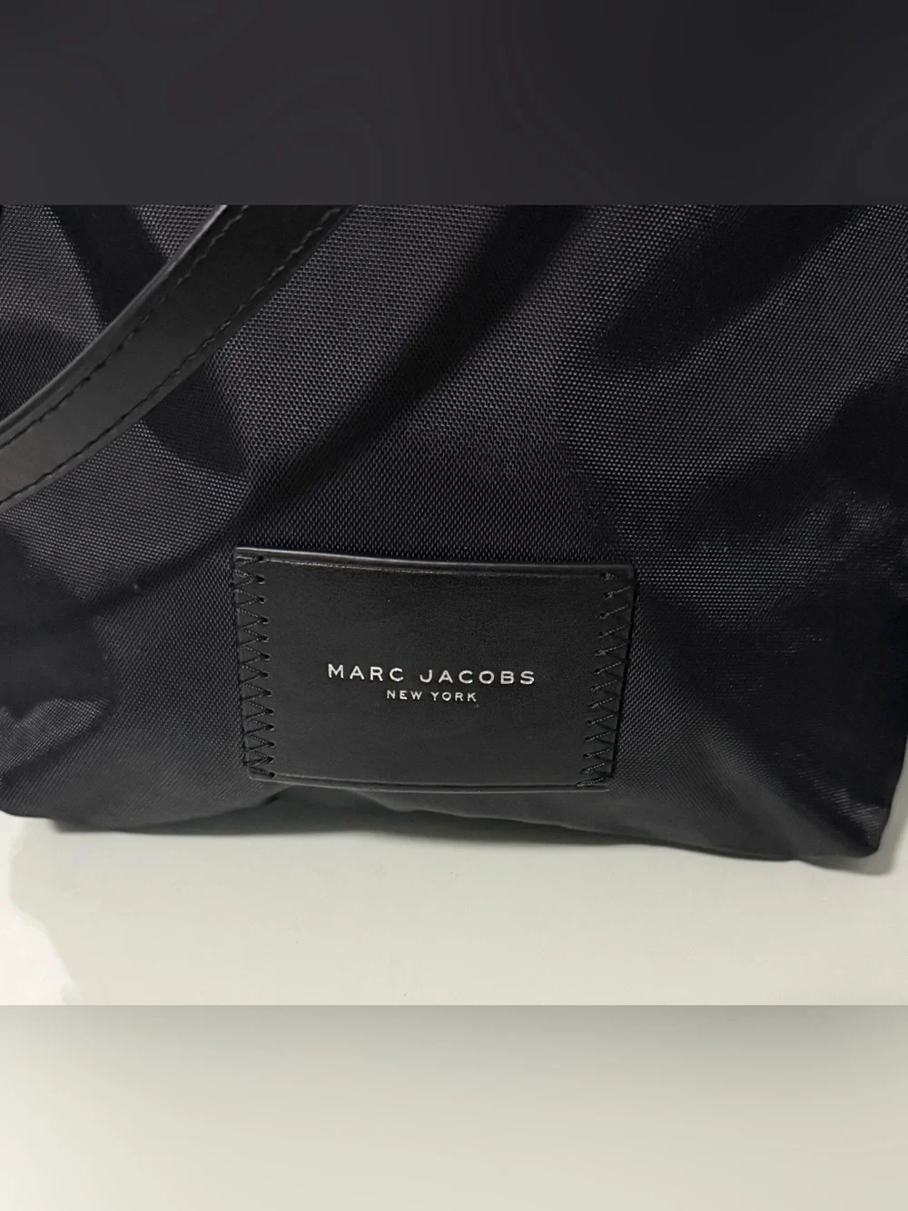 Marc Jacobs Black Nylon Logo Patch Shoulder Bag new no tags